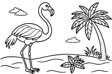 Funny Flamingo Beach Summer Clipart Pack