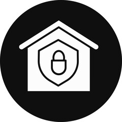 Security Glyph Black Circle Icon