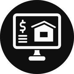 Online Advertising Glyph Black Circle Icon