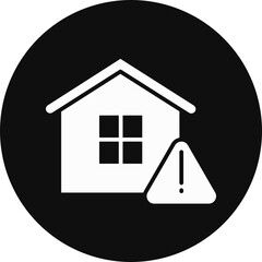 Warning Glyph Black Circle Icon