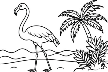 Funny Flamingo Beach Summer Clipart Pack