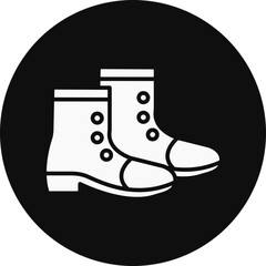 Boot Glyph Black Circle Icon