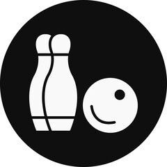 Bowling Glyph Black Circle Icon