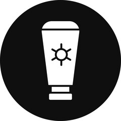 Sunscreen Glyph Black Circle Icon