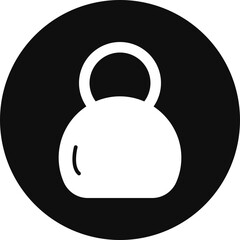 Kettlebell Glyph Black Circle Icon