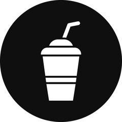 Milkshake Glyph Black Circle Icon