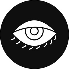 Eye Glyph Black Circle Icon
