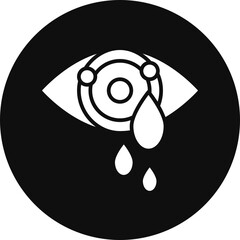Crying Eyes Glyph Black Circle Icon