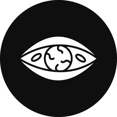 Eye Infection Glyph Black Circle Icon