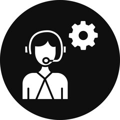 It Support Glyph Black Circle Icon