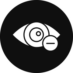 Myopia Glyph Black Circle Icon