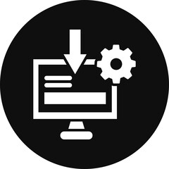 Landing Page Glyph Black Circle Icon