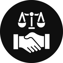 Agreement Glyph Black Circle Icon