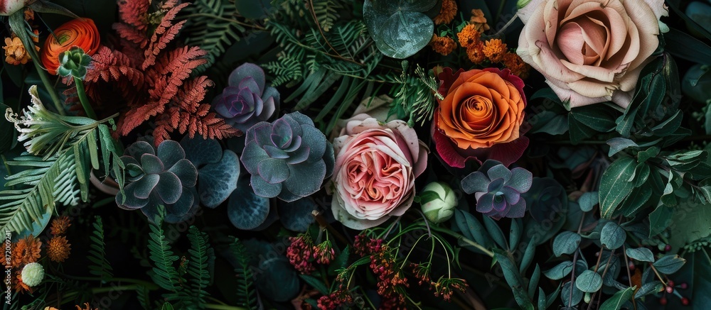 Poster Floral and natural elements displayed with room for text within the image.