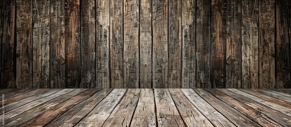 Poster Abstract brown wooden texture providing an empty template for copy space image.