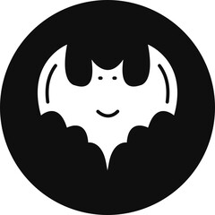 Bat Sign Glyph Black Circle Icon