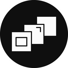 Depth Perception Glyph Black Circle Icon