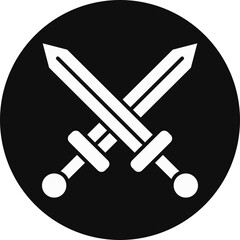 Sword Glyph Black Circle Icon