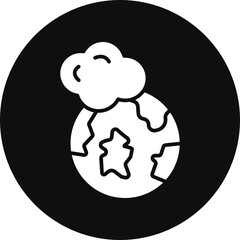 Earth Glyph Black Circle Icon