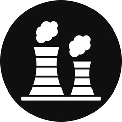 Pollution Glyph Black Circle Icon