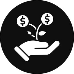 Investment Management Glyph Black Circle Icon