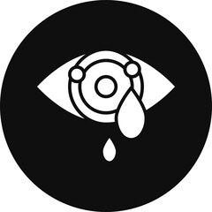 Conjunctivitis Glyph Black Circle Icon