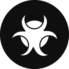 Biohazard Glyph Black Circle Icon