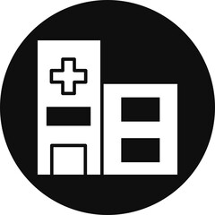 Obraz premium Clinic Glyph Black Circle Icon