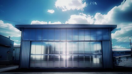 Fototapeta premium The garage is 30 meters wide and six meters high