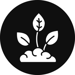 Reforestation Glyph Black Circle Icon
