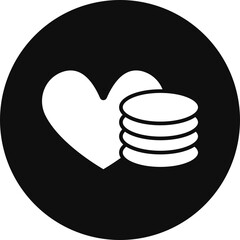 Donations Glyph Black Circle Icon