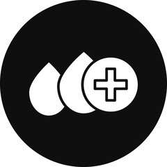Blood Donation Glyph Black Circle Icon