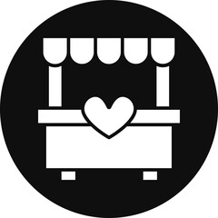 Stall Glyph Black Circle Icon