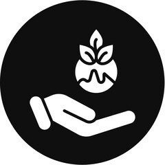 Environment Aid Glyph Black Circle Icon