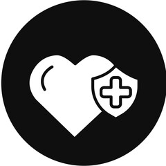 Safety Glyph Black Circle Icon
