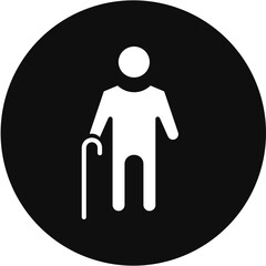 Elderly Care Glyph Black Circle Icon