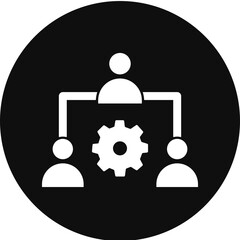 Teamwork Glyph Black Circle Icon