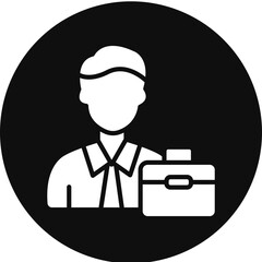 Businessman Glyph Black Circle Icon