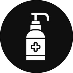 Hand Sanitizer Glyph Black Circle Icon