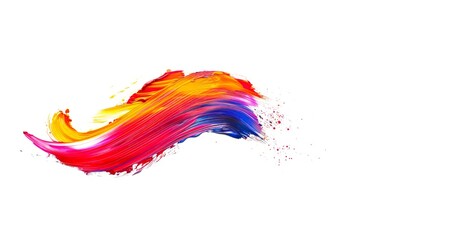 Vibrant colors explode across a white canvas in a burst of colorful brushstrokes.