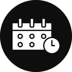 Appointment Glyph Black Circle Icon