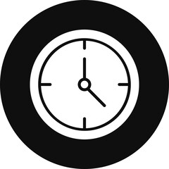Time Glyph Black Circle Icon