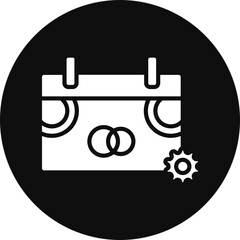 Anniversary Glyph Black Circle Icon