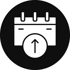 Upload Glyph Black Circle Icon