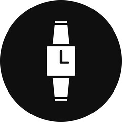 Smartwatch Glyph Black Circle Icon