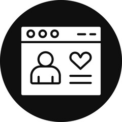 Customer Royalty Glyph Black Circle Icon