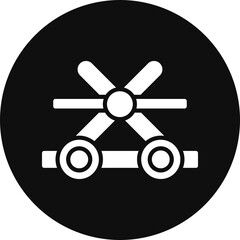 Catapult Glyph Black Circle Icon