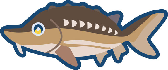 かわいいチョウザメのイラスト