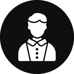 Beautiful Boy Glyph Black Circle Icon