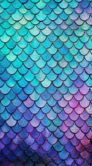 Holographic texture of mermaid tail scales. Fish skin magic background.